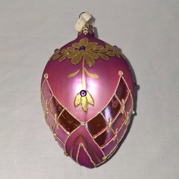 Christmas Ornament Christel Dauwe Collection Fabergé Egg Style Made in Poland - Picture 2 of 6